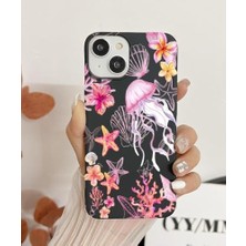 Data Store IPhone 13/14 Ile Uyumlu Uv Baskılı Siyah Telefon Kılıfı Premium Malzeme ve Desen Kalitesi Pöfüdü01 (Pinkecean)