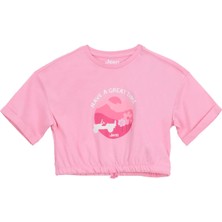 Jeep Baskılı Pembe Kız Çocuk T-Shirt J6SG-TST7627