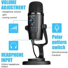 Data Store USB Kondansatörlü Mikrofon, BY-PM500 USB Stüdyo Mikrofonu, Windows, Mac ve Pc Için, Vokal, Youtube Akışı, Oyun, Konferans Çağrısı, Asmr, Podcast Video Kaydı Için Çıkarılabilir Stant