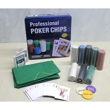 Tekinhediyelik Metal Kutulu 400 Chip ve 2 Adet Iskambil  Kağit Setine Sahip Poker Oyunu ALK3538