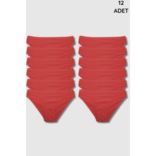 5001 Gümüş Kadın Bikini Kom 12LI Paket Kırmızı