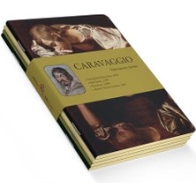 Data Store Narcissism Series - A5, Caravaggio 4'lü Defter Seti I, Çizgisiz, Toplam 256 Sayfa, Her Biri 64 Sayfa, Tel Dikiş, Esnek Kapak, Oval Kenar, Tuval Doku, 60 Gram, Sarı Krem Renk