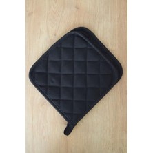 Data Store Rozet Tekstil Yanmaz ve Dayanıklı Fırın Eldiveni ve Tutacak (2 Eldiven, 2 Tutacak) Siyah 17 x 27