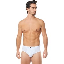 0109 Tutku Erkek Penye Slip 12LI Paket Beyaz