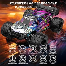 Data Store Oyuncak 40 Km Hız Yapan 2.4 Ghz Uzaktan Kumandalı Şarjlı 4x4 Full Fonksiyon Arazi Aracı Offroad Araba 4 Çeker LED Işıklı Süspansiyonlu Yüksek Teker Araç