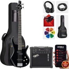 Midex MBG-400BK-25AMP 4 Telli Bas Gitar ve 25W Amfi Gigbag Kulaklık Set