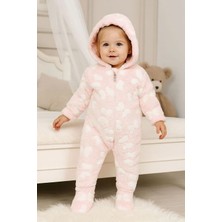 GMG Collection Baby Kız Bebek Kelebekli Kapüşonlu Peluş Tulum, Welsoft Tulum, Uyku Tulumu, Astronot Tulum