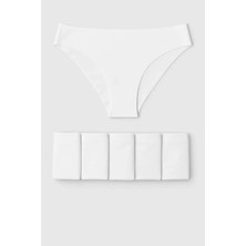 3075 Gümüş Kadın Görünmez Bikini 12LI Paket Beyaz