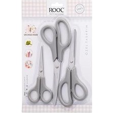 Data Store Premium Serisi Ergonomik Saplı Çelik Gıdaya Temasa Uygun 3'lü Set Mutfak Makası, Mavi