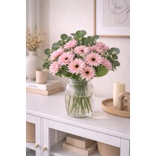 Mottogo Home Yapay Yıldız Çiçeği Buketi – 12 Dal Çiçek 10 Okaliptus Dekoratif Yapay Çiçek - 40CM