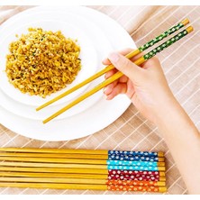 Data Store Pratik 2'li Desenli Yıkanabilir Kore Çin Bambu Chopsticks Yemek Çubuğu |desenli Bambu Chopstick