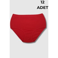 3092 Gümüş Kadın Çizgili Bato 12LI Paket Kırmızı