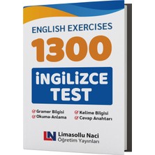 Limasollu Naci Öğretim Yayınları Ingilizce 1300 Test, Ingilizce Sınavlara Hazırlık Kitabı, Gramer, Kelime ve Okuma-Anlama Testleri