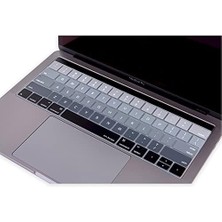 Data Store Pro Klavye Koruyucu Silikon Us Düzen Bar Ince Yıkanabilir Düz Enter 13-15 Inç Uyumlu A1706 A1989 A2159 A1707 A1990 Klavye Kapak Siyah Gri