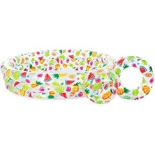 Data Store 59469 Meyve Desenli Havuz Seti 132 Cm, Su Sporları, Plaj Malzemesi, Şişme Ürün, Yüzme Aksesuarı, Kamp, Dalış, Güvenlik