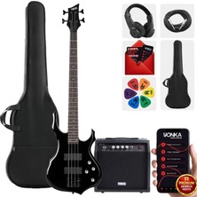 Midex MBG-410BK-20AMP 4 Telli Bas Gitar ve 20W Amfi Gigbag Kulaklık Set