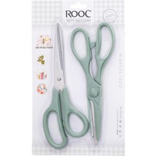 Data Store Premium Serisi Ergonomik Saplı Çelik Gıdaya Temasa Uygun 2'li Mutfak Makası, Yeşil