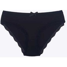 Tutku Elit 2701 Elit Kadın Paçası Dantelli Bikini 12LI Paket Siyah