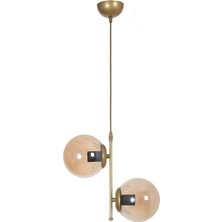 Data Store Fer Avize Vitaly 2 Li Modern Spor Eskitme Renk Bal Camlı Salon - Mutfak - Yatak Odası Eskitme Avize