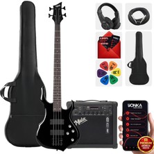 Midex MBG-410BK-25AMP 4 Telli Bas Gitar ve 25W Amfi Gigbag Kulaklık Set