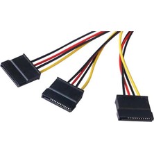 Data Store 0151 Üçlü 3 Port Ide Molex Sata Power HDD 4 Pin Güç Kablosu 4pin Molex Erkek/ 3x 15PIN Sata Dişi 20 cm Sata Power 3lü Çoklayıcı Splitter