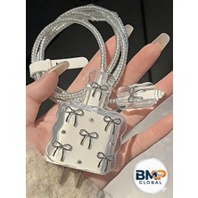 BMP GLOBAL Gri Kurdeleli Temalı Şık Telefon Kablosu Koruyucu Seti 🖤💖(18W/20W)