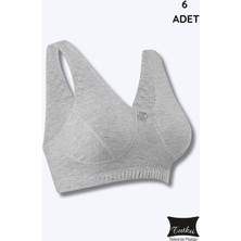 0152 Tutku Kadın Badi Sütyen 6lı Paket Gri