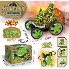 Data Store Uzaktan Kumandalı Dinozor Araba 360° Hareketli, Pilli,ışıklı, Atan Full Fonksiyon, Ön Tekerlekleri Akrobat Dönebilen Araba (Yeşil)