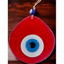 Ett Orta Boy Şeffaf Kırmızı Damla Desen Nazar Boncuklu Duvar Dekoru