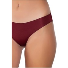 3075 Gümüş Kadın Görünmez Bikini 12LI Paket Bordo