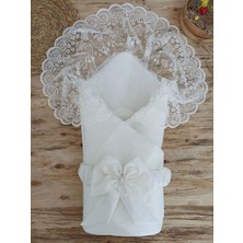 Urfakent Yenidoğan Kumru Inci Fiyonk Kristal Parlak Duvaklı Kundak Bebek Battaniyesi