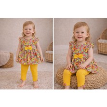 GMG Collection Baby Renkli ve Çiçek Desenli Tayt Tişört 2'li Takım