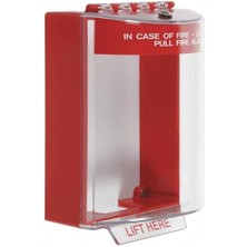 Data Store Technology International, Inc. STI-13210FR Stopper®, Yangın Etiketi ve Kablo Giriş Delikleri ile Yüzeye Monte, Iç ve Dış Mekan Polikarbonat Koruyucu Kapak, Acil Durum Butonu Veya
