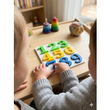 Mibe.co Montessöri Motor Becerileri Geliştirici Renkli Rakamlar Puzzle Oyuncak