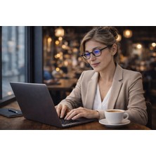 Oxxop Accessory (1.25 Numara) Yakın Gözlük, Bilgisayar & Telefon Mavi Işık Filtreli, Ultra Esnek Şık GRİ Çerçeve