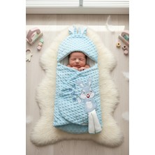 Dublino Kids Kız/erkek Nohut Bebek Battaniyesi & Kundağı Tavşan Işlemeli & Kulaklı Hastane Çıkışı Yenidoğan