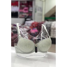 1101 Ebru Silikonlu Desteksiz Sütyen 6lı Paket Yeşil