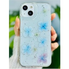 Data Store 13-14 ve 15 ile Uyumlu Epoksi Mavi Simli Çiçek Oyuncak Tasarımlı Esnek Silikon Kılıfı