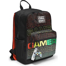 Data Store Dört Bölmeli Siyah Gri Gamer Ortaokul Çantası - Erkek Çocuk