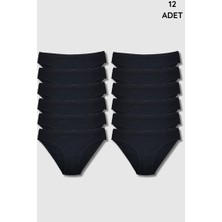 5001 Gümüş Kadın Bikini Kom 12LI Paket Siyah