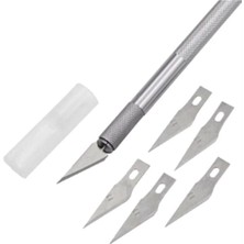 Mikasso Design Knife Tasarım Hobi Kretuar Bıçağı 5 Uç Yedekli Set