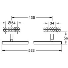 Data Store Start Cosmopolitan Uzun Havluluk, 522 Mm, Duş/banyo Aksesuarları, Krom, 41166000