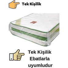 Mikasso Ultra Kalın Tek Kişilik Yatak Koruma Naylonu Taşıma Taşınma Saklama Poşeti Baza Kılıfı 134X240 Belir