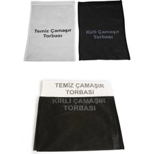 Mikasso Kirli Temiz Çamaşır Torbası Kumaş Siyah 40 x 30