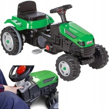 Pilsan Active Yeşil Renkli Pedallı Big Trolley Römorklu Traktör Çocuklar İçin Motor Becerilerini Geliştirir