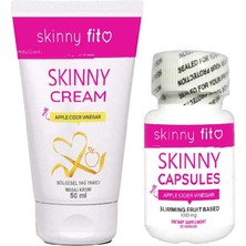 Skinny Fit Cream Elma Sirkesi Ana Malzemeli Vücut Bakım Kremi + Skinnyfit 30LU Kaps Set