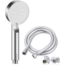 Data Store Duş Başlığı ve Hortum Seti | 360° Döner Somunlu Paslanmaz Duş Hortumu | El Tipi Krom Duş Başlığı | Yüksek Basınç | Evrensel Uyum | Banyo Seti