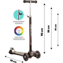 Urfakent Maxi Twist Işıklı Scooter Siyah