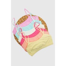 3020 Gümüş Kız Elastan Ip Askı Büstiyer 12LI Paket Açık Renk