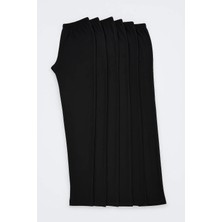 Atilla Çelik Örme Şardonlu Tayt 6lı Paket Siyah